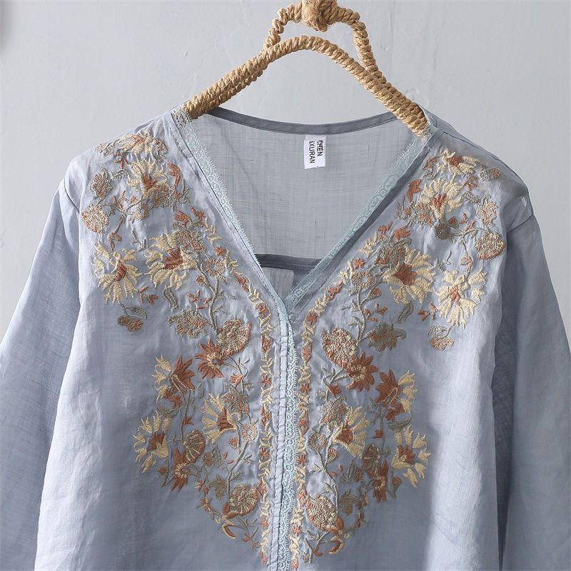 Summer retro lace shirt