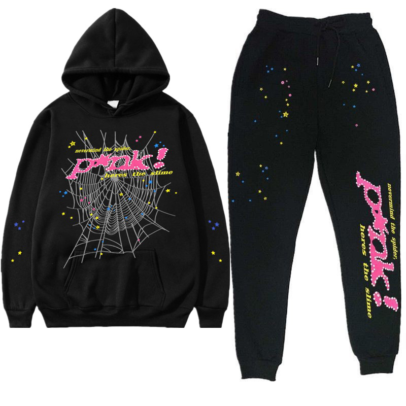 Conjunto: Preto, Malha Cinza, Rosa / S
