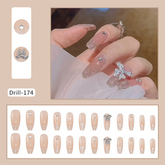 French Fairy Long Wear Nail Tabs with Cross-Border Diamond Nail Stickers and Butterfly Nail Art