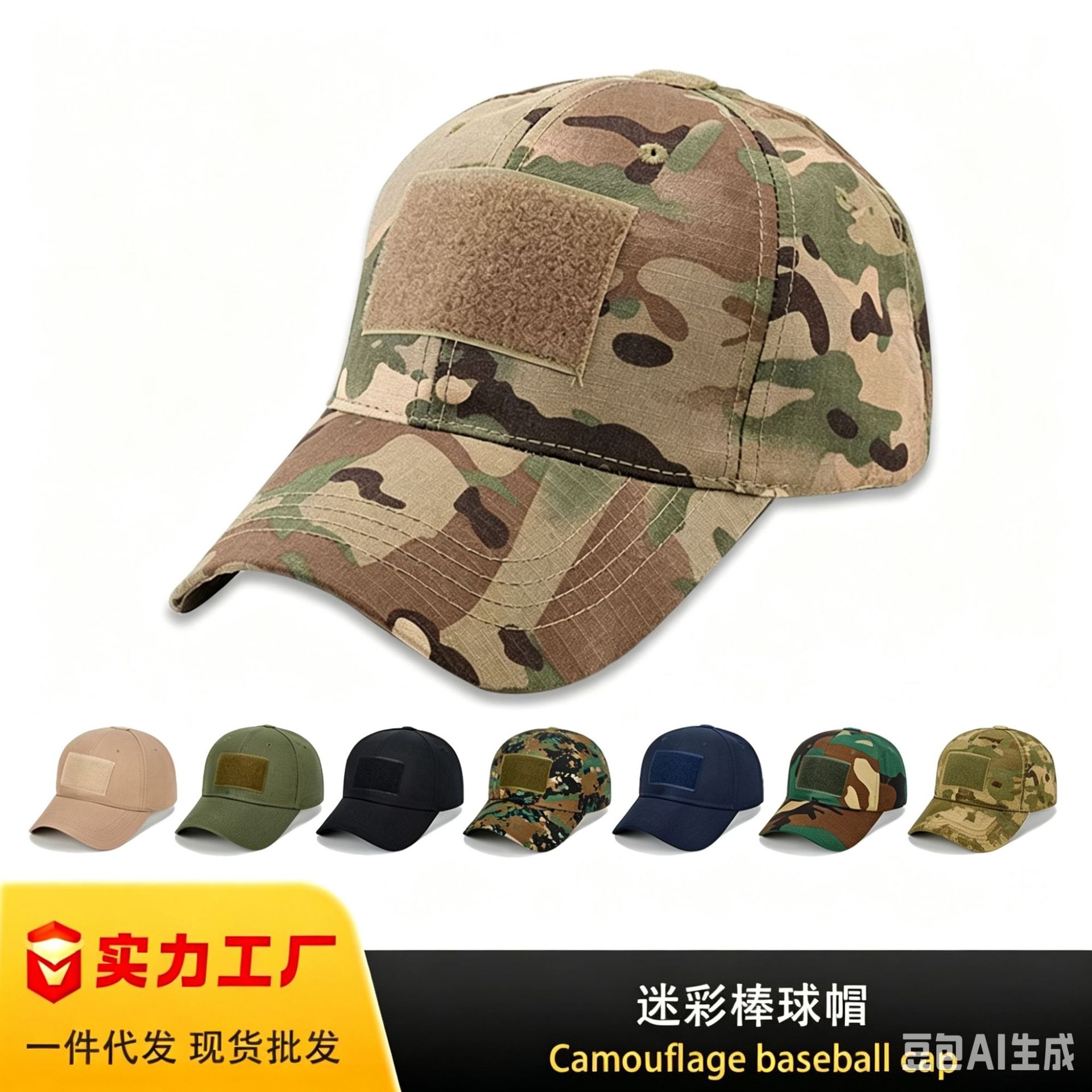 义泰现货美式迷彩棒球帽男女户外战术CP遮阳帽百搭可调节鸭舌帽