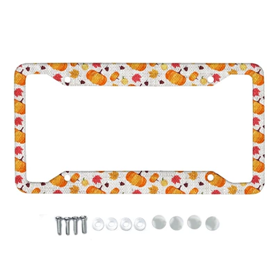 Cross-border Amazon Thanksgiving stainless steel license plate frame American modified car logo license plate frame