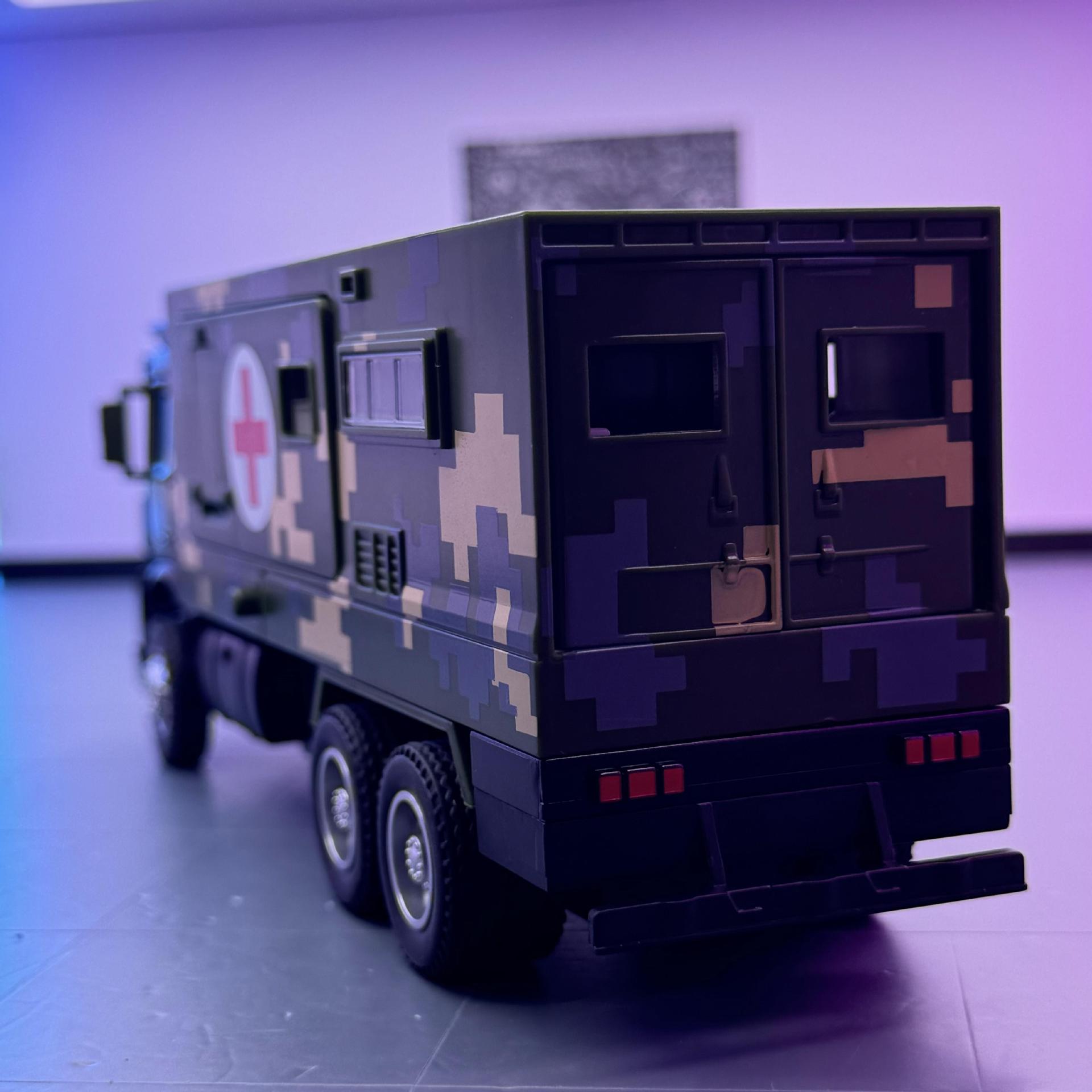 Nuevo modelo de coche de aleación Haodi 1:32 de coche médico militar, luz y sonido, juguete, modelo de sonido de coche, decoración