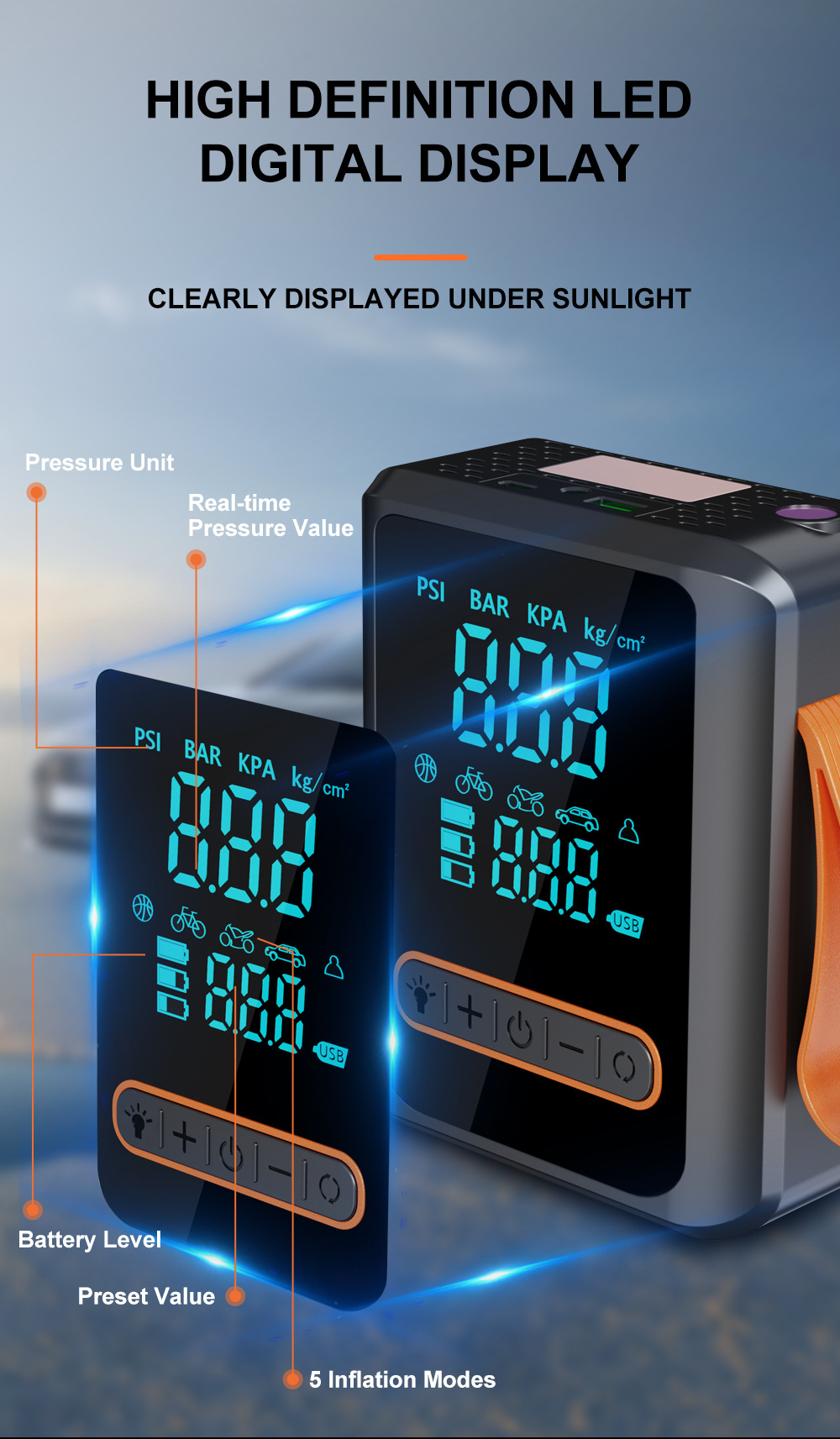 Cross-Border Electric Vehicle Air Pump, Motorcycle Tire Emergency Start-Up Power Bank, Car-Mounted Electric Vehicle Air Pump