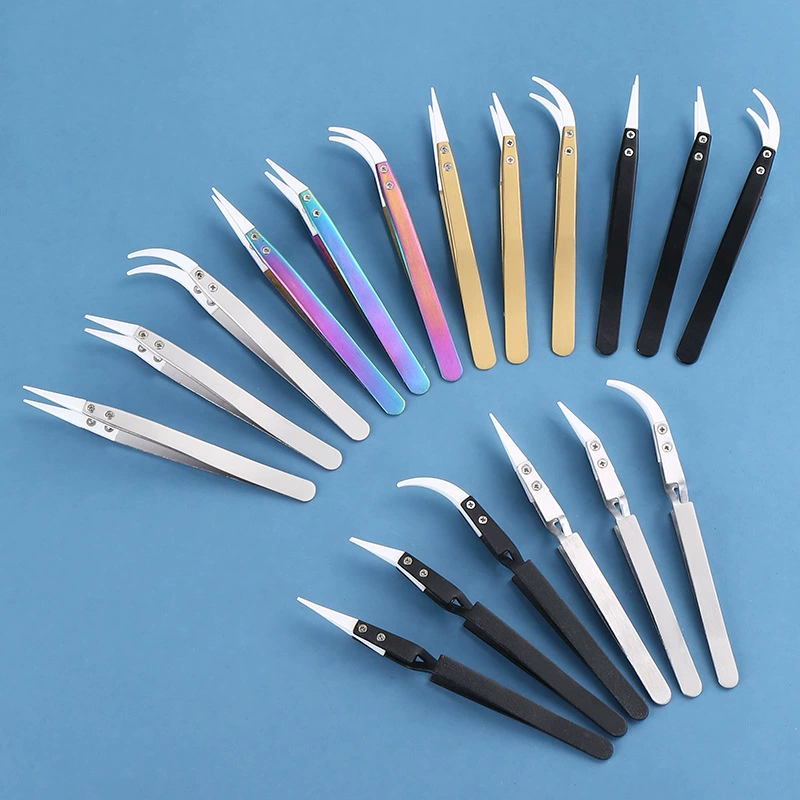 Электрик пинцет антистатический пинцет сменная головка керамическая ручка из нержавеющей стали глиняная головка пинцет устойчива к высокой температуре 1200 градусов