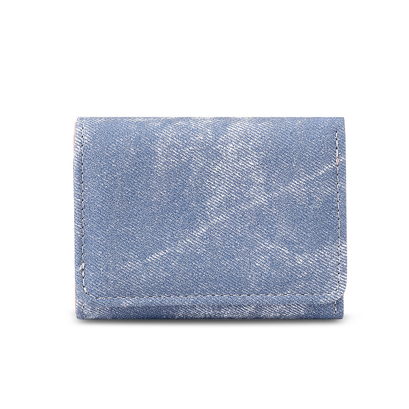 Cartera de mujeres fresca pequeña billetera de tres plegables bolso de tarjetas de estudiantes corto de estilo coreano bolso de cambio de estilo japonés de tarjetas de mujeres