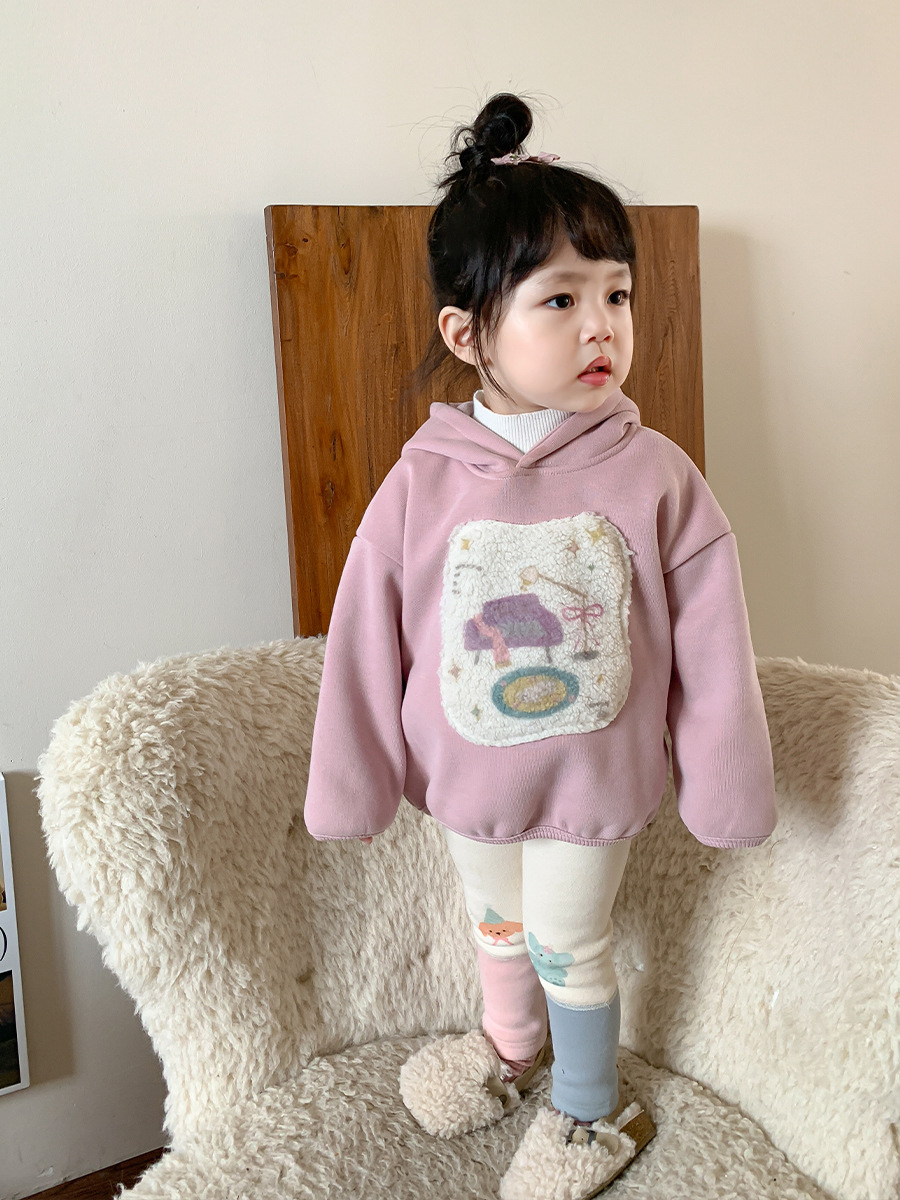 Sugar Pear ropa infantil para niñas y leggings de terciopelo 2024 otoño y invierno nuevos niños coreanos pantalones de otoño más gruesos pantalones de bebé