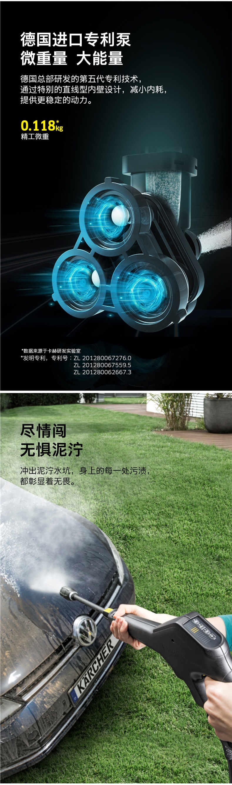 German Kärcher Car Washing Machine Portable Car Washing High-Pressure Water Gun Household Water Pump High-Power Courtyard Cleaning Machine Artifact