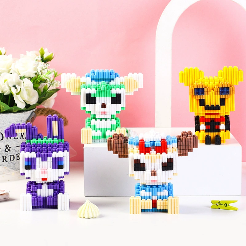 Микро-алмазные Мультяшные строительные блоки, детские развивающие игрушки, мелкие частицы, строительные блоки, животные, детский сад, трехмерная головоломка, детский подарок