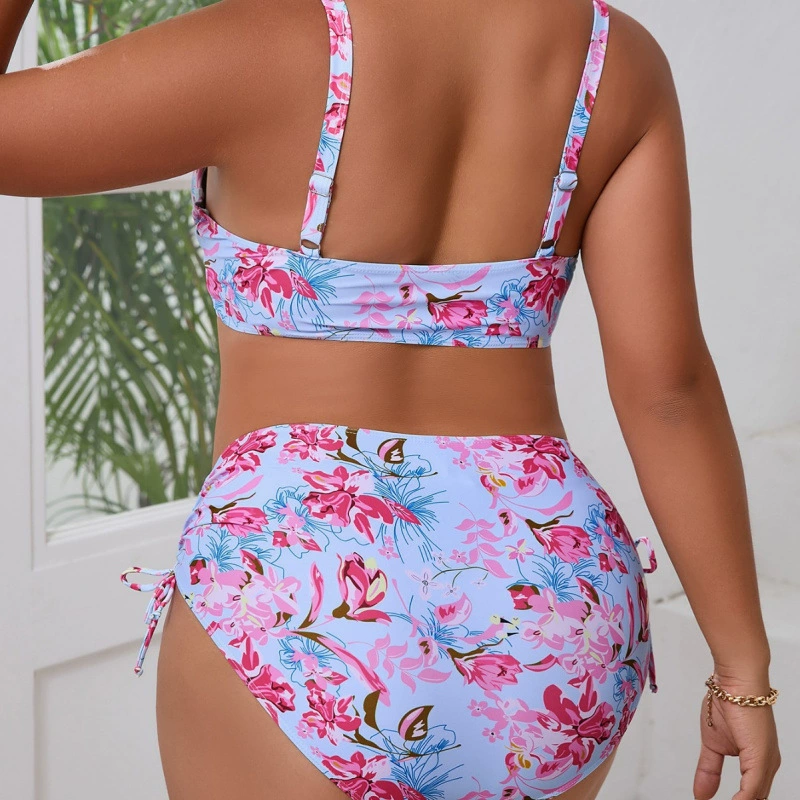 Бретельки, купальник, европейский стиль, надевается на плечо, plus size, высокая талия