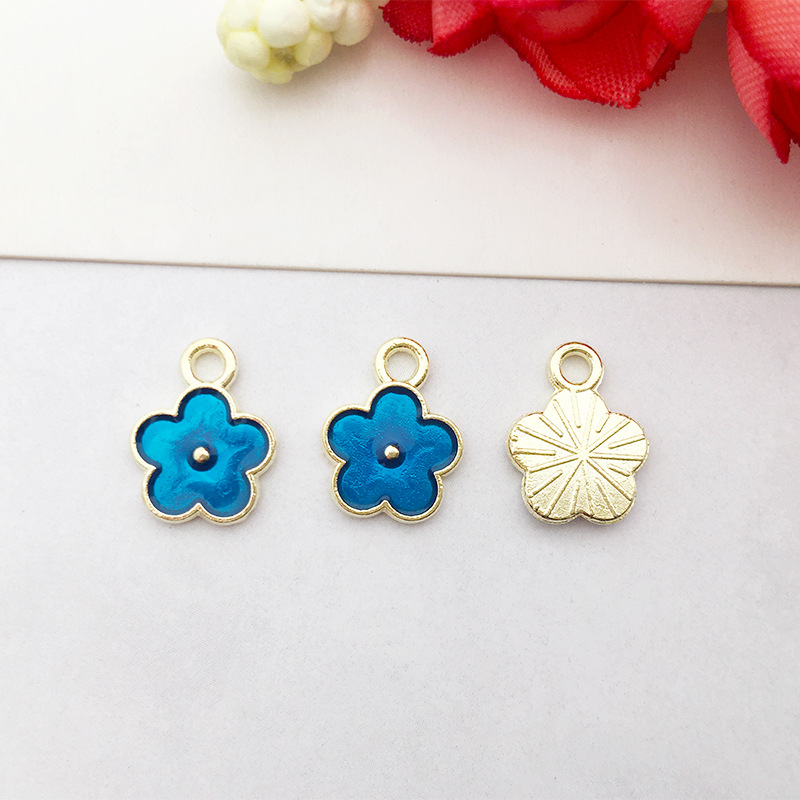 1 gota de aceite flor girasol DIY joyería accesorios aleación color flor collar pendientes colgante estilo coreano