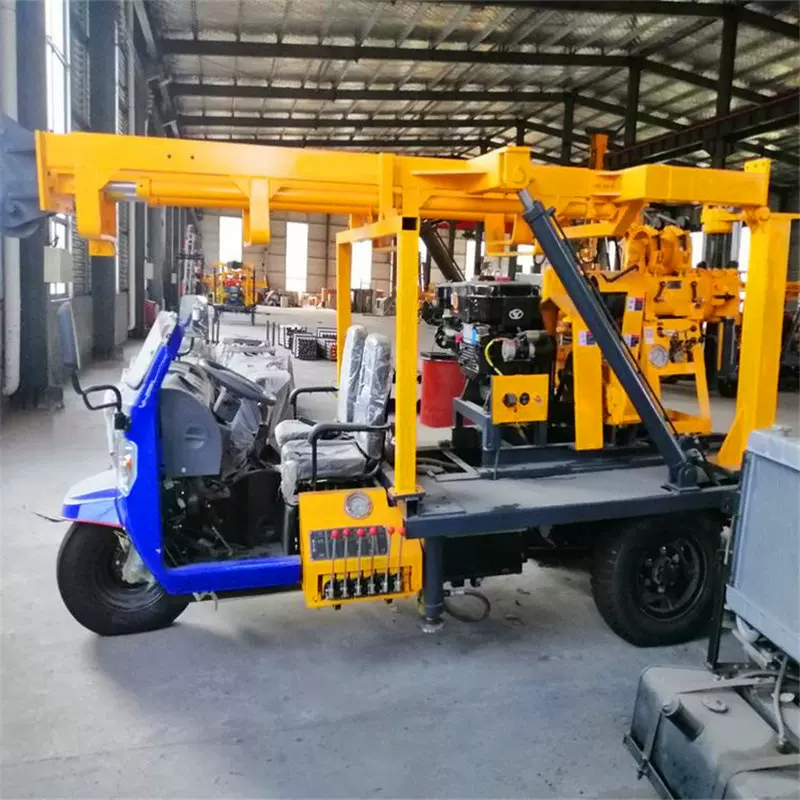 三轮车载式 液压钻井机 200米民用水井钻机 液压打井设备