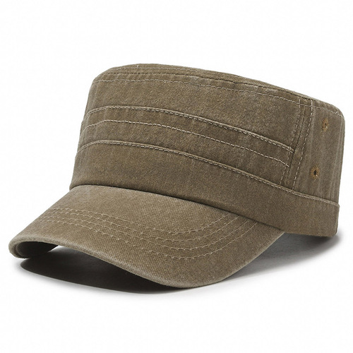Flat-cap men's army hat summer wash worn men's hat Korean style casual duckbill hat trendy summer sun hat