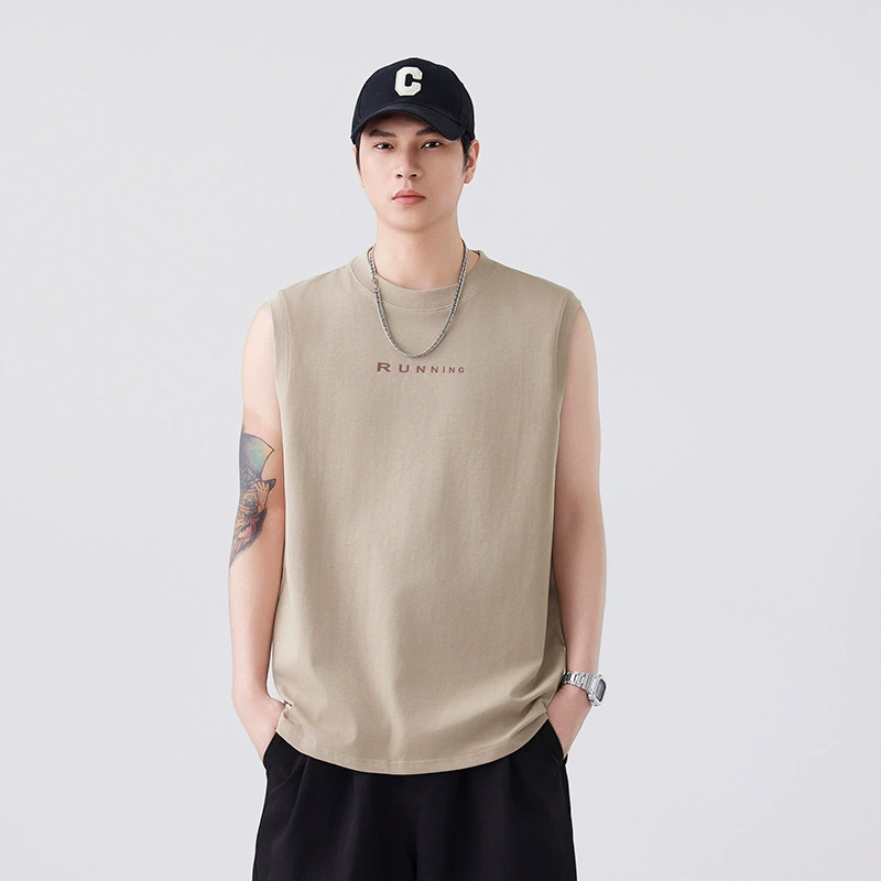 Летний тонкий дышащий жилет без рукавов из ледяного шелка для мужчин, трансграничные виды спорта на открытом воздухе, можно открыть в двух жилетах из чистого хлопка