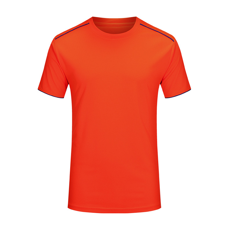 Uniforme de clase de deportes de cuello redondo Uniforme de equipo Uniforme de grupo Camisa publicitaria Camisa electoral Camiseta de manga corta de secado rápido Ropa de trabajo personalizada