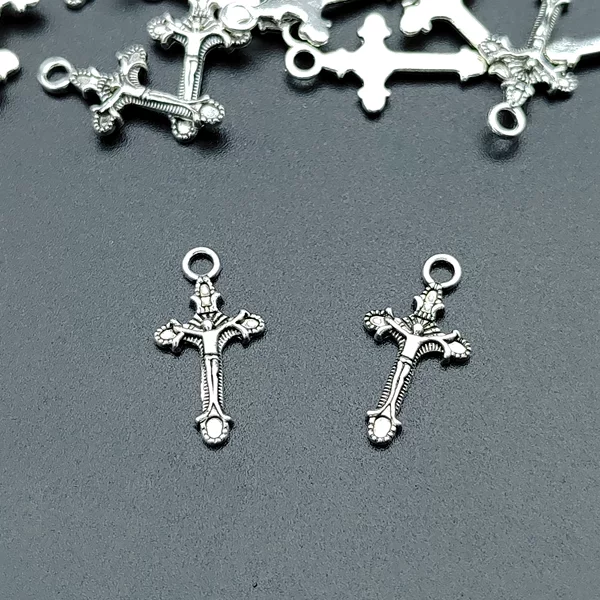 DIY Handmade Jewelry Zinc Alloy Accessories 22mm Necklace Pendant God Cross Bag Zipper Head Hanging Ornaments