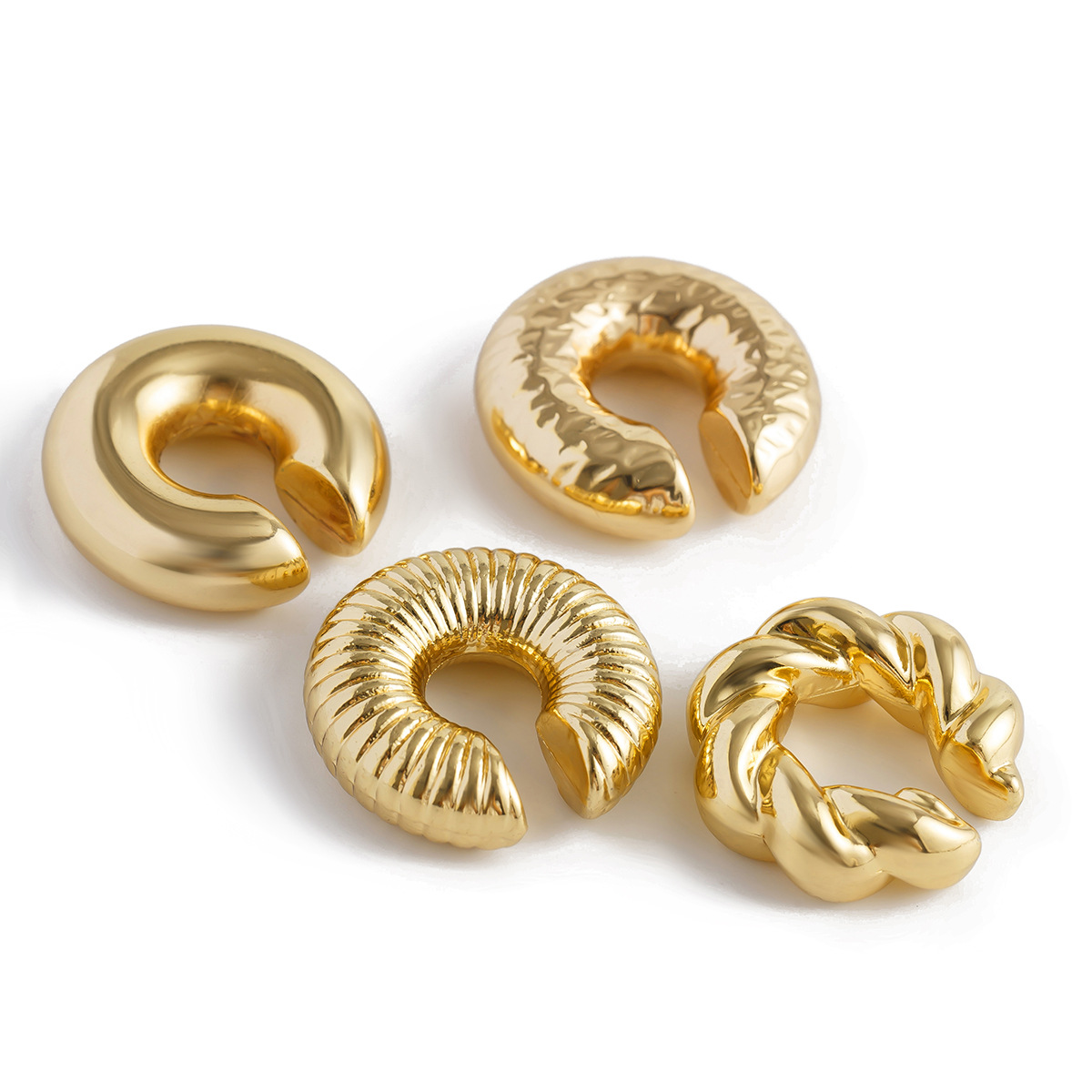 8g Weight Ear Cuffs Classification 1 Set Quantity Holiday, Daily Occasion CCB Material Geometric, Circle Pattern All Seasons Season Women's Gender Plating Design Simple Style Style 1 Set Simple Style Geometric Circle CCB Women's Ear Cuffs 8