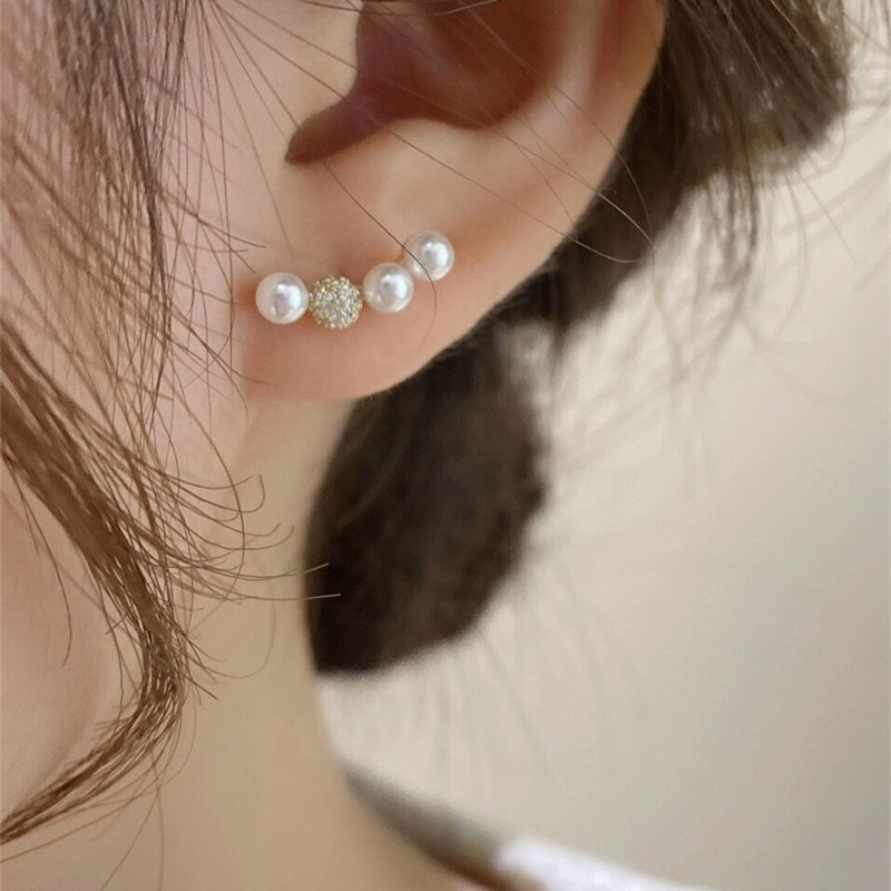 Boucles d oreilles perle design minimaliste pour dormir argent_voghion.com