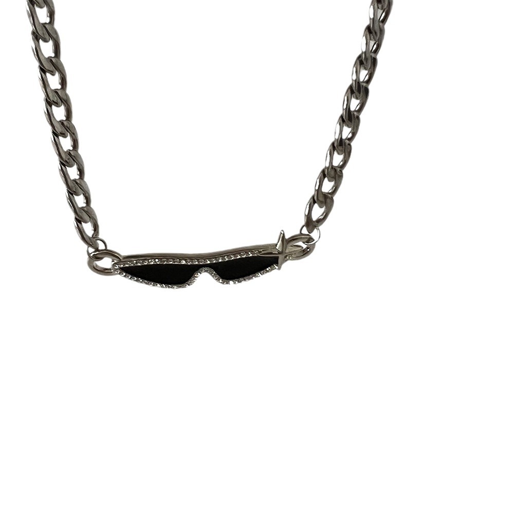 Cubaanse ketting van titaniumstaal voor dames hip hop stijl ketting_voghion.com