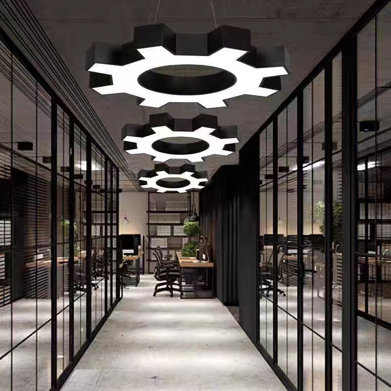 造型吊灯办公科技感吊线灯台球室工业风吊灯网咖健身房吸顶灯