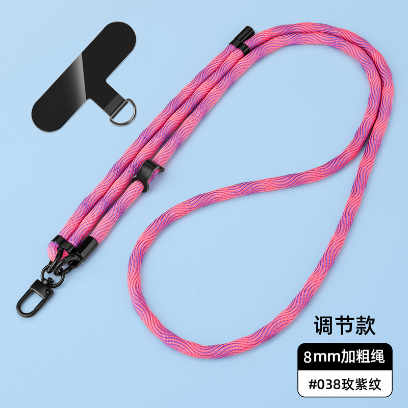 Cordón para teléfono móvil de 8mm, cuello colgante, mensajero, muñeca, eslinga de nailon resistente, cuerda anti-pérdida, longitud ajustable, espalda