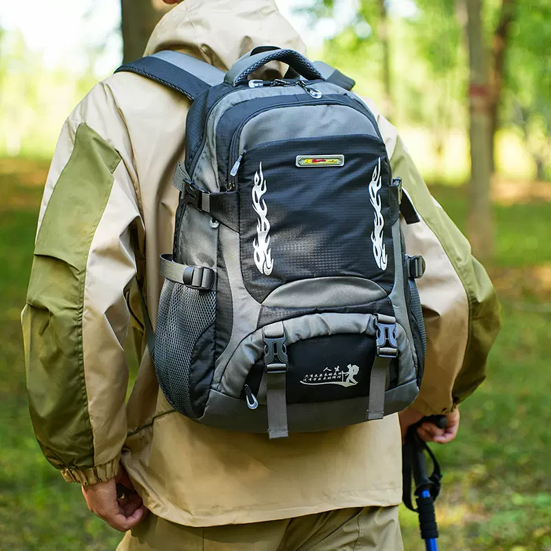 跨境新款休闲双肩包男女户外多功能大容量旅游背包徒步运动登山包