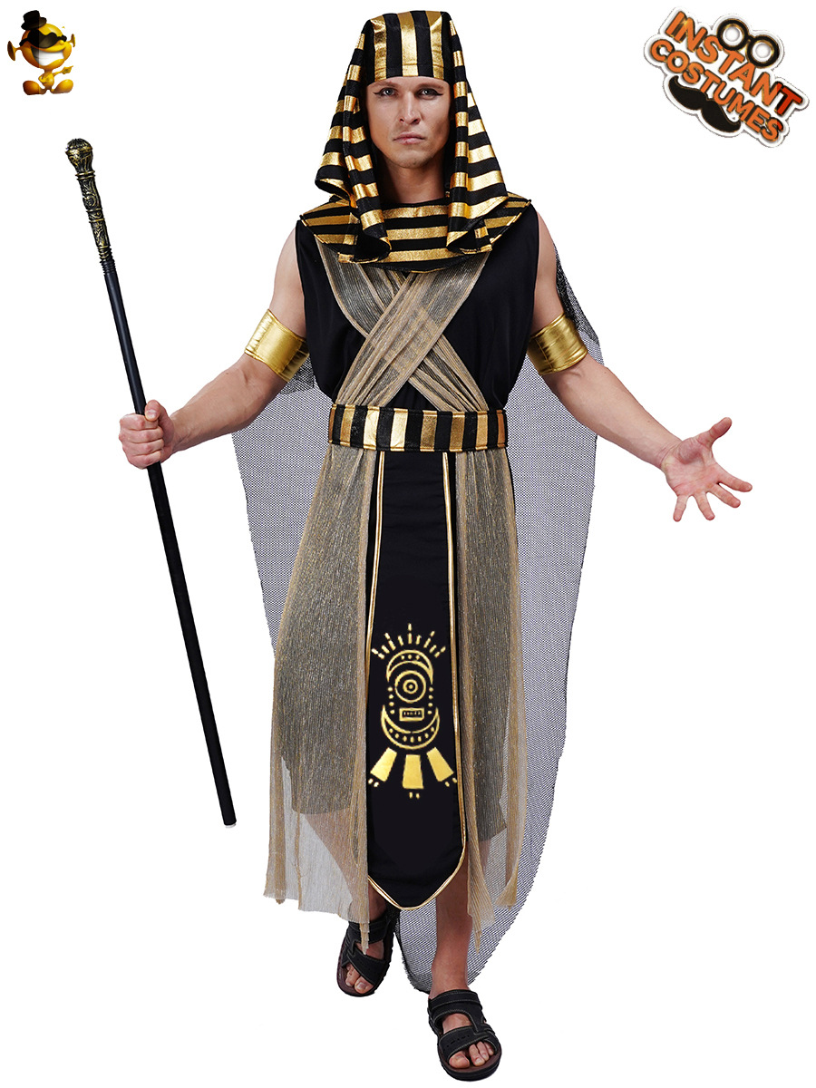 Halloween adulto gran macho antiguo faraón egipcio traje rey egipcio Cosplay traje del funcionamiento de la etapa