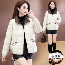 冬季新款小个子短款羽绒服女2025年韩版时尚优雅拼接保暖流行外套