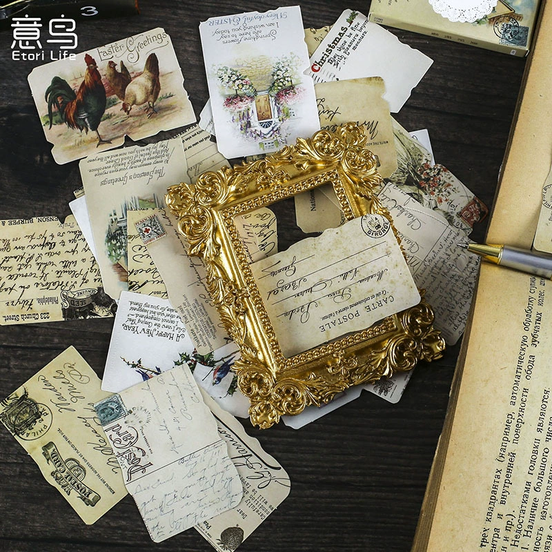 Набор наклеек серии Yifu Retro Cherish, литературный блокнот, материалы для DIY, 30 штук, 4 дизайна по 4 шт.