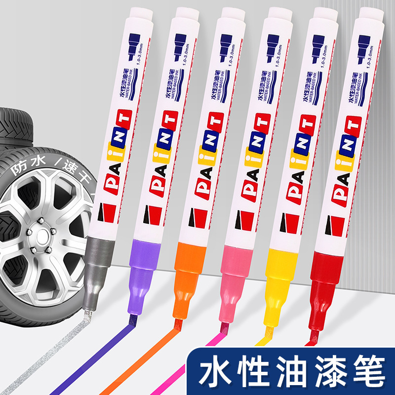 Paint Marker with a 3mm Slant Tip for Marking Hardware, Wood, and Steel, Used for Touch-Up and Repair, Water-Based, Low-Odor, Non-Erasable, Quick-Drying