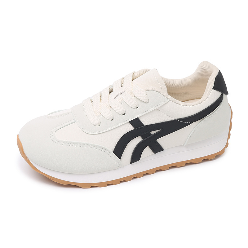 Lazos de moda retro Gump zapatos de otoño 2025 nuevos zapatos blancos casuales de mujer transpirables zapatos deportivos de entrenamiento