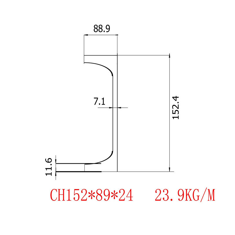 英标槽钢CH152x89x24加工批发零售价格英标钢板S235JR
