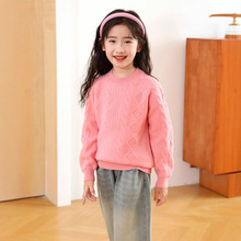 秋冬季加厚100%纯羊毛男童毛衣女童宝宝打底针织衫中大儿童内搭