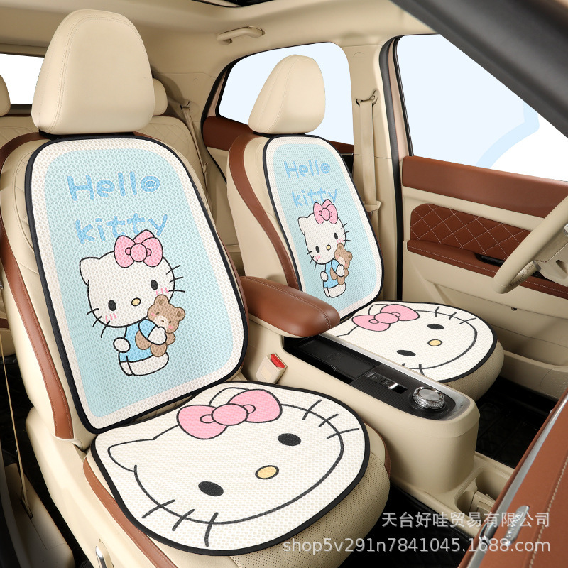 Blue Hello Kitty Four Seasons Car Ice Silk Cushion Cute Breathable Car Cartoon Seat Cushion Four Seasons Universal Blue Hello Kitty Four Seasons Car Ice Silk Cushion Cute Breathable Car Cartoon Seat Cushion Four Seasons Universal