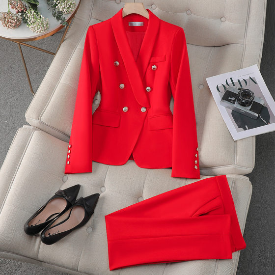 High-end professional suit suit female spring and autumn 2025 new annual meeting host formal work clothes temperament suit coat