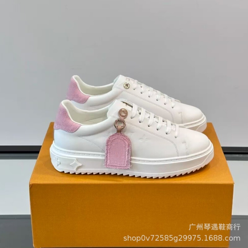 驴家新款情侣百搭舒适内增高休闲绑带印花小白鞋简约经典厚底板鞋|undefined