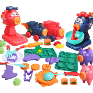 Small plane color mud noodle machine non-toxic plasticine mold puzzle suit children's ice cream clay girl toy