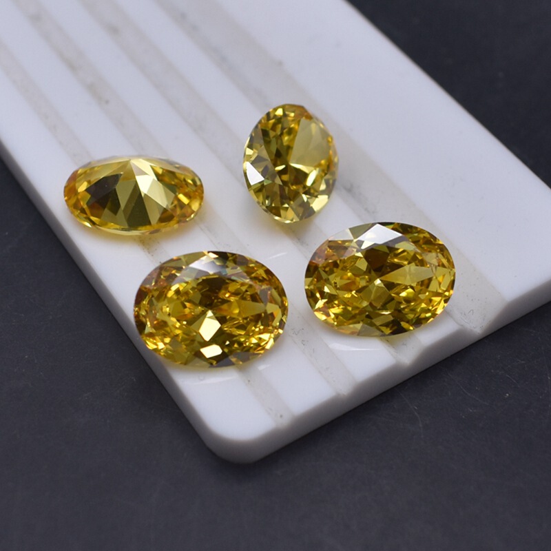 Oval Golden Yellow Zircon Wholesale Color Gem Bare Stone Egg Shape Accessories with Stone Artificial Gem Oval Golden Yellow Zircon Wholesale Color Gem Bare Stone Egg Shape Accessories with Stone Artificial Gem