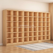 原木色书柜格子组合柜展示柜家用客厅方格收纳落地置物柜书架柜子