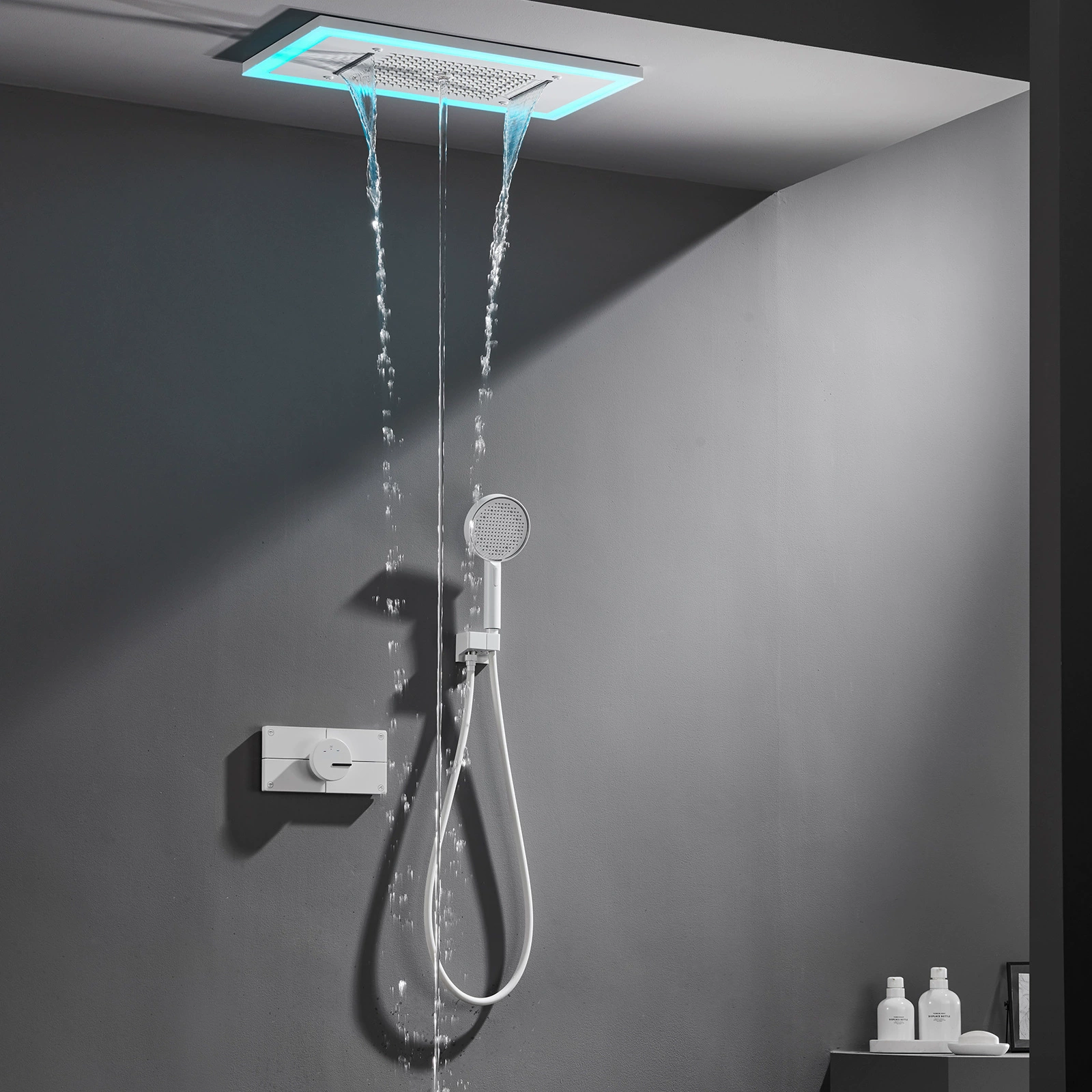 HIDEEP бытовая ванная комната 630*330 mmmLED сверху распылить в стену тусклый костюм с тремя функциями для душа