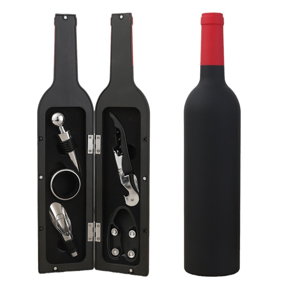 Juego de Sacacorchos y Accesorios para Vino Set de 5 Piezas de Acero Inoxidable para Vino y Bar