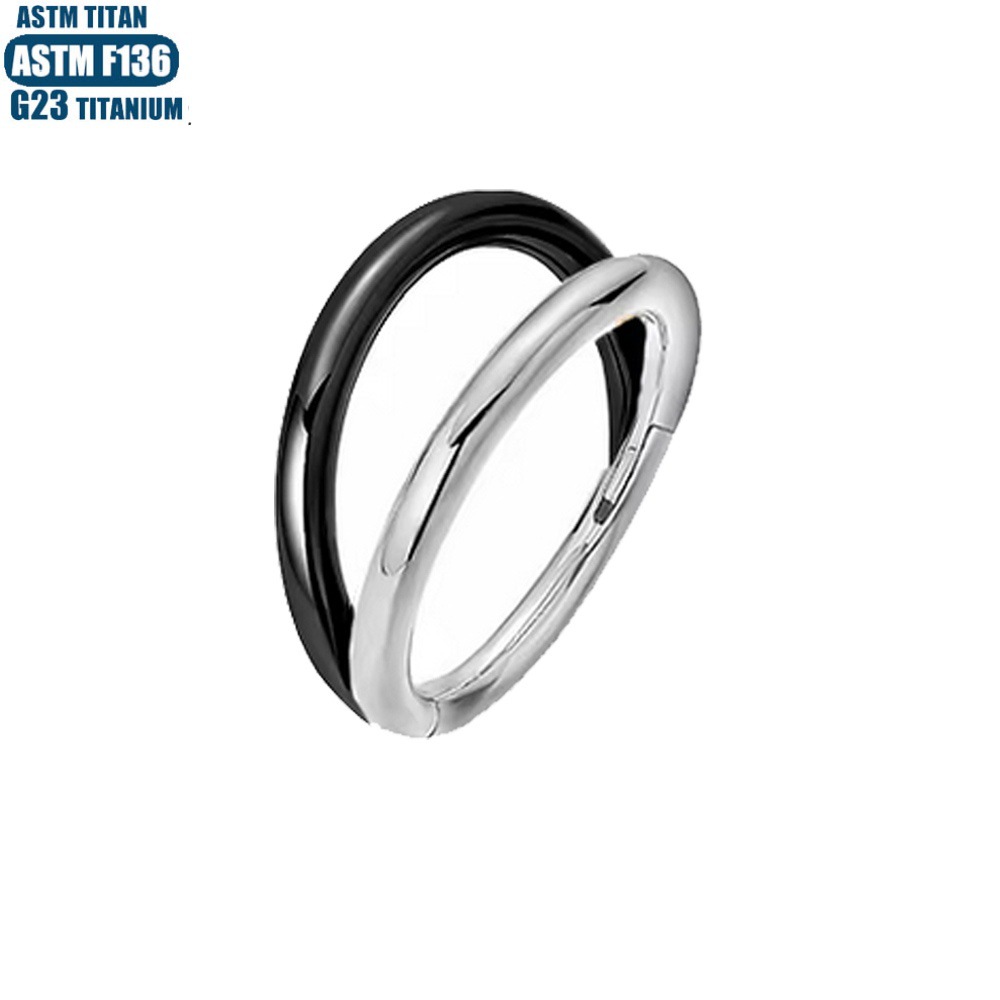 F136 Implant Grade Titanium Nose Ring Bifurcation Inlaid Zircon Seamless Ring Earrings Nose Piercing Jewelry detail image 22