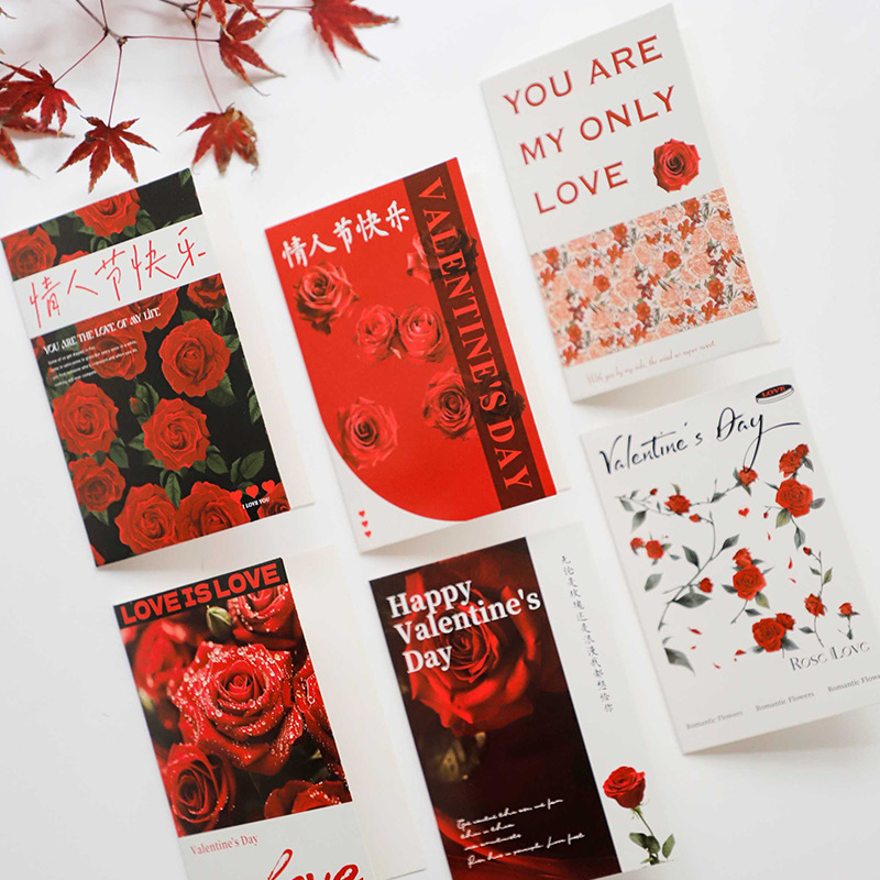 Huaxi Día de San Valentín Confesión de amor Tarjeta de embalaje de flores Tarjeta hecha a mano DIY Material de decoración Floral Tarjeta Florista