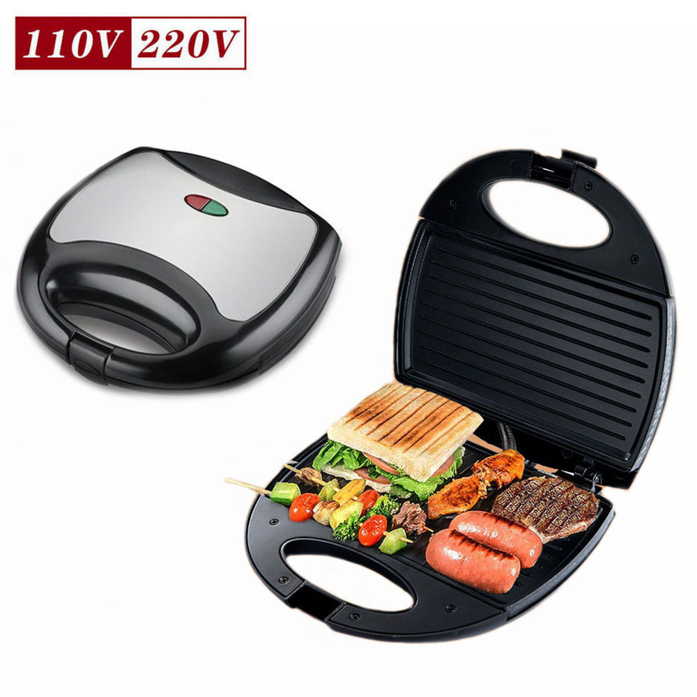 Cruz-Frontera de acero inoxidable Panini máquina de desayuno hogar sandwaffle fabricante de sándwich en forma de barra