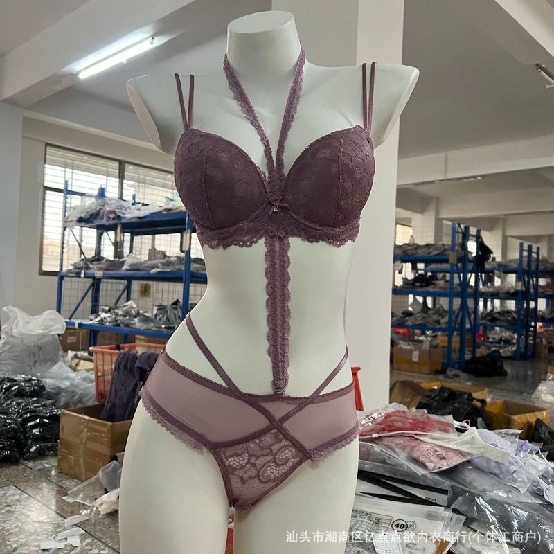 Think things/purple infatuated * niche lace hanging neck net red with thin inner thick big underwear women's plus