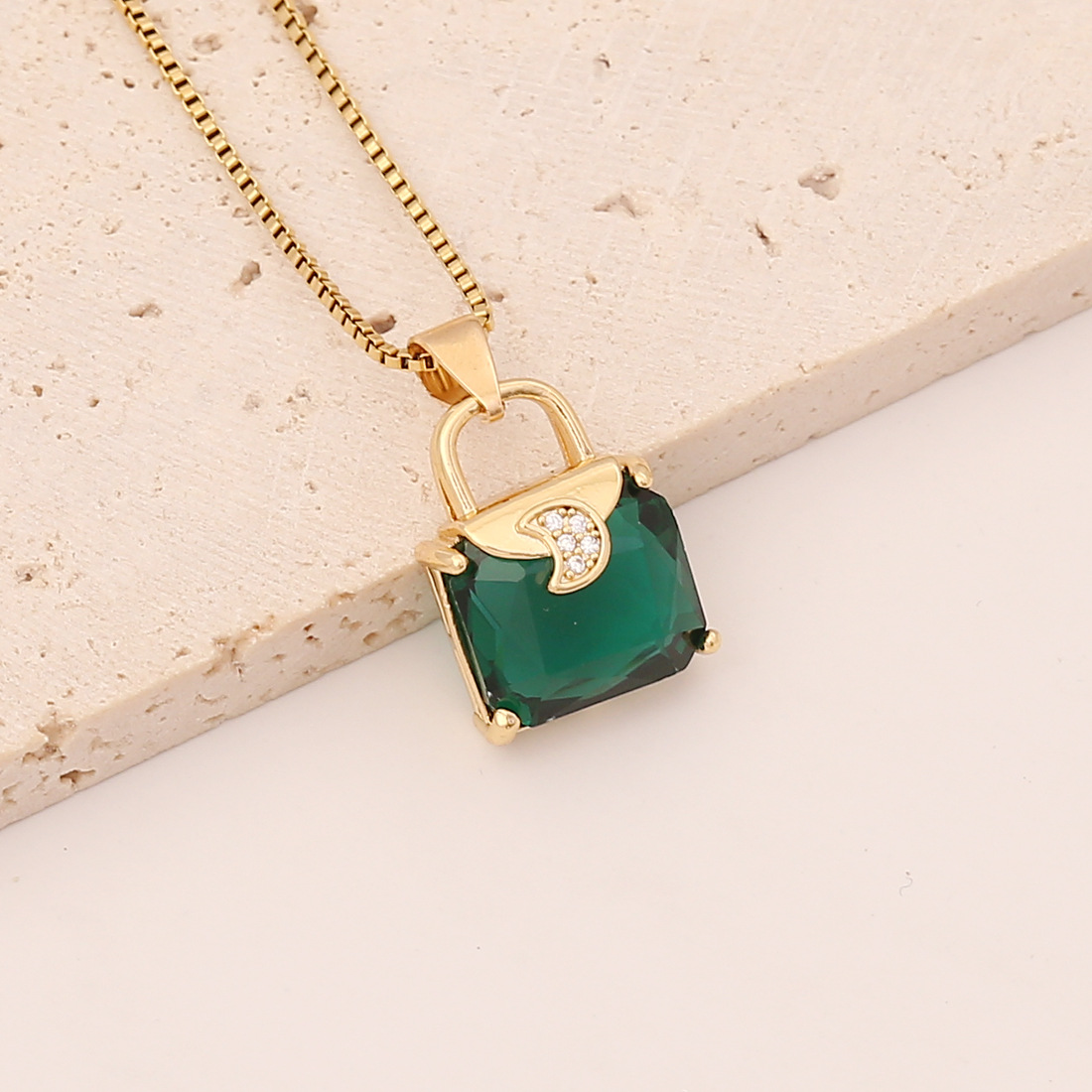 transparent Crystal Zircon Moon decor Necklace