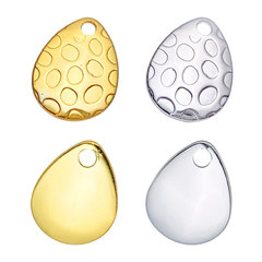 Lure Noise Spinner Waterdrop-Shape Fishing Tackle Accessories: Glossy & Dimpled Metal Spinners in Gold and Silver