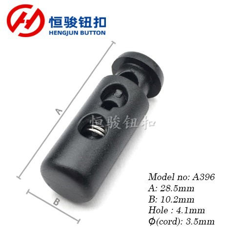 厂家 黑色透明尼龙弹簧扣 塑料绳扣 扁单眼