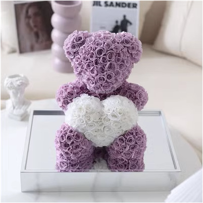Día de San Valentín regalo Rosa oso eterno flor grande decoración rosa caja de regalo para novia regalo de boda novia