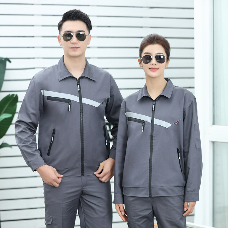春秋长袖工作服套装男士耐磨耐脏加厚建筑工地汽修劳保服上衣工装|undefined