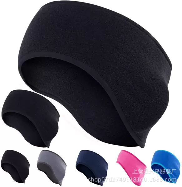 Amazon Outdoor Polar Fleece Cycling Sports Headband Running Windproof Warm Fleece Ear Protection Headband Strap-On